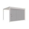 Pergola adossée en alu blanc - lames et 2 stores blanc - 4x6m Ombrea