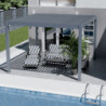 Pergola motorisée en alu gris avec lames orientable 4x4m Ombrea