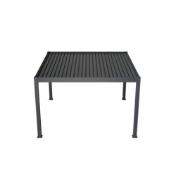 Pergola motorisée en alu gris avec lames orientable 4x4m Ombrea