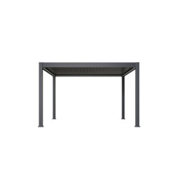 Pergola motorisée en alu gris avec lames orientable 4x4m Ombrea