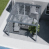 Pergola motorisée en alu gris avec lames orientable 4x4m Ombrea