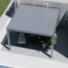 Pergola motorisée en alu gris avec lames orientable 4x4m Ombrea