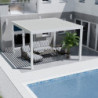 Pergola motorisée en alu blanc avec lames orientable 4x4m Ombrea