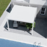 Pergola motorisée en alu blanc avec lames orientable 4x4m Ombrea