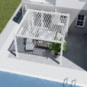 Pergola motorisée en alu blanc avec lames orientable 4x4m Ombrea