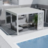 Pergola motorisée en alu blanc avec lames orientable 4x4m Ombrea
