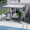 Pergola motorisée en alu gris/blanc avec lames orientable 4x4m Ombrea