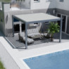 Pergola motorisée en alu gris/blanc avec lames orientable 4x4m Ombrea