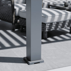 Pergola motorisée en alu gris/blanc avec lames orientable 4x4m Ombrea