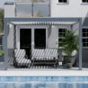 Pergola motorisée en alu gris/blanc avec lames orientable 4x4m Ombrea