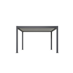 Pergola motorisée en alu gris/blanc avec lames orientable 4x4m Ombrea