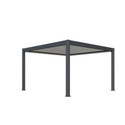 Pergola motorisée en alu gris/blanc avec lames orientable 4x4m Ombrea