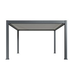 Pergola motorisée en alu gris/blanc avec lames orientable 4x4m Ombrea