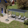 Pergola motorisée en alu gris avec lames orientable 3x6m Ombrea