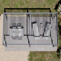Pergola motorisée en alu gris avec lames orientable 3x6m Ombrea