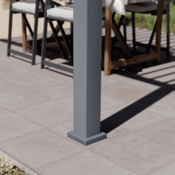 Pergola motorisée en alu gris avec lames orientable 3x6m Ombrea