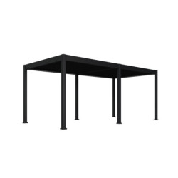 Pergola motorisée en alu gris avec lames orientable 3x6m Ombrea