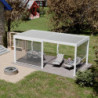 Pergola motorisée en alu blanc avec lames orientable 3x6m Ombrea