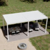 Pergola motorisée en alu blanc avec lames orientable 3x6m Ombrea