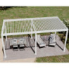 Pergola motorisée en alu blanc avec lames orientable 3x6m Ombrea