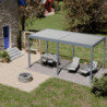 Pergola motorisée en alu gris/blanc avec lames orientable 3x6m Ombrea
