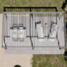 Pergola motorisée en alu gris/blanc avec lames orientable 3x6m Ombrea