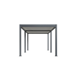 Pergola motorisée en alu gris/blanc avec lames orientable 3x6m Ombrea