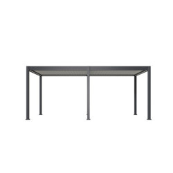 Pergola motorisée en alu gris/blanc avec lames orientable 3x6m Ombrea