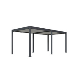 Pergola motorisée en alu gris/blanc avec lames orientable 3x6m Ombrea