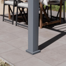 Pergola motorisée en alu gris/blanc avec lames orientable 3x6m Ombrea