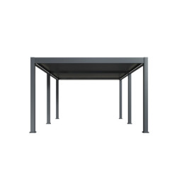 Pergola motorisée en alu gris avec lames orientable 4x6m Ombrea