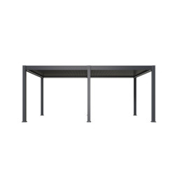 Pergola motorisée en alu gris avec lames orientable 4x6m Ombrea