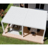 Pergola motorisée en alu blanc avec lames orientable 4x6m Ombrea