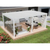 Pergola motorisée en alu blanc avec lames orientable 4x6m Ombrea