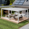 Pergola motorisée en alu blanc avec lames orientable 4x6m Ombrea