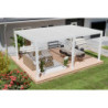 Pergola motorisée en alu blanc avec lames orientable 4x6m Ombrea