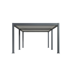 Pergola motorisée en alu gris/blanc avec lames orientable 4x6m Ombrea