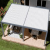 Pergola motorisée en alu gris/blanc avec lames orientable 4x6m Ombrea