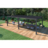 Pergola motorisée en alu gris avec lames orientable 4x8m Ombrea