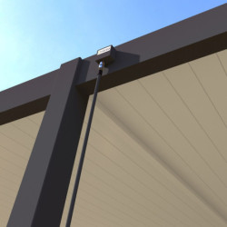 Pergola motorisée en alu gris/blanc avec lames orientable 4x8m Ombrea