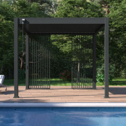 Panneau latéral Ombrea - ventelles verticales - anthracite - 1m