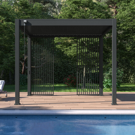 Panneau latéral Ombrea - ventelles verticales - anthracite - 1m