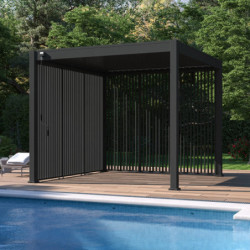 Panneau latéral Ombrea - ventelles verticales - anthracite - 1m