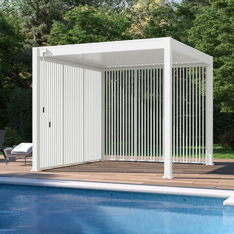 Panneau latéral Ombrea - ventelles verticales - blanc - 1m