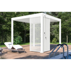 Panneau latéral Ombrea - ventelles verticales - blanc - 1m