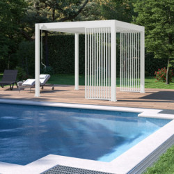 Panneau latéral Ombrea - ventelles verticales - blanc - 1m