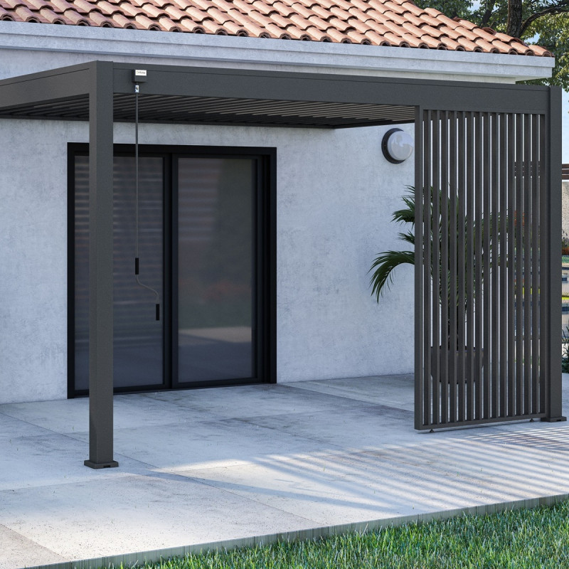 Panneau latéral Ombrea - ventelles verticales - anthracite - 1,3m