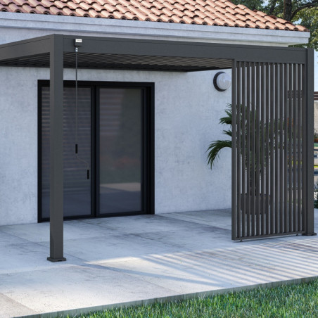 Panneau latéral Ombrea - ventelles verticales - anthracite - 1,3m