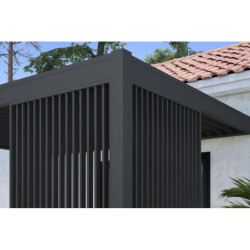 Panneau latéral Ombrea - ventelles verticales - anthracite - 1,3m