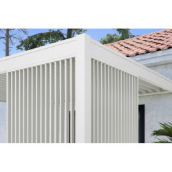 Panneau latéral Ombrea - ventelles verticales - blanc - 1,3m
